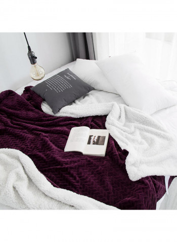Rectangular Double Layer Comfy Blanket Cotton Purple 150x200centimeter