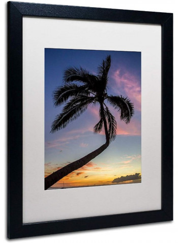 Sunset At Point Lobos Canvas Wall Art Black/White 14 x 14inch