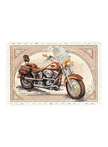 Harley Davidson Counted Cross Stitch Kit Beige/Brown/Red