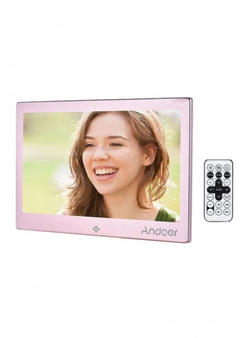 LED Digital Photo Frame With Remote Pink 16.2x24.7x0.7cm