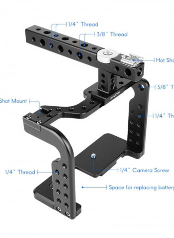 Camera Cage Mount For Panasonic GH5/GH4 DSLR Black
