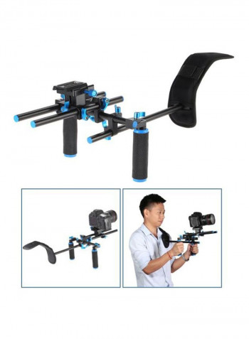 Double-Hand Video Rig Bracket For DSLR Black