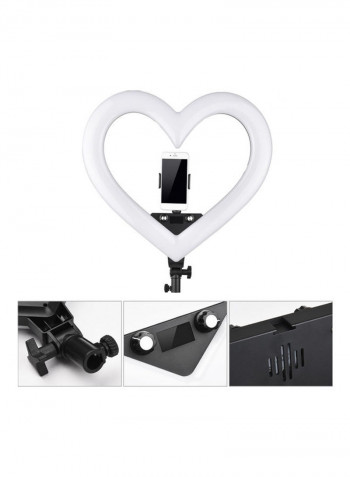 Heart-shaped Photography LED Video Light Black/White