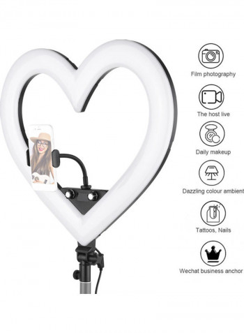 Heart-shaped Photography LED Video Light Black/White