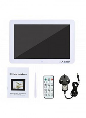 LED Digital Picture Frame With Remote - UK Plug White