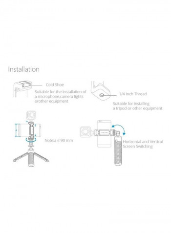Vlog Phone Tripod Selfie Stick Black