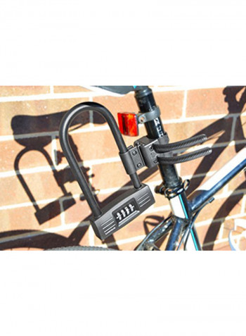 Combination 14mm Bicycle U-Lock With Mounting Bracket 22.86x14.22x2.54inch