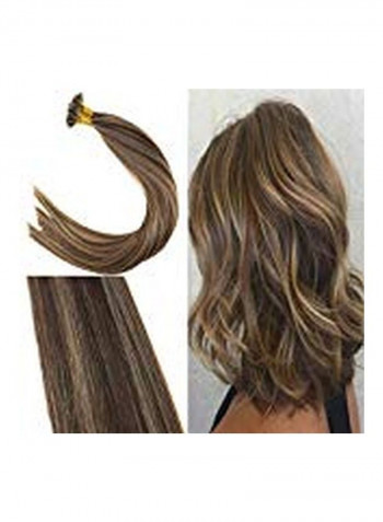Straight Hair Extension Brown 14inch