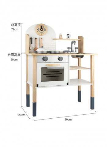 Wooden Pretend Kitchen Play Set