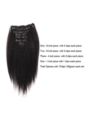 7-Piece Soft Straight Hair Extensions Black