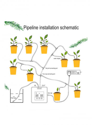 DIY Micro Automatic Drip Irrigation Kit with 30-Day Timer White 10 x 10 x 10cm