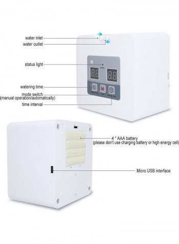 DIY Micro Automatic Drip Irrigation Kit with 30-Day Timer White 10 x 10 x 10cm