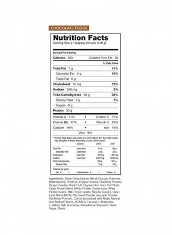 Clean Gainer Dietary Supplement Chocolate Fudge