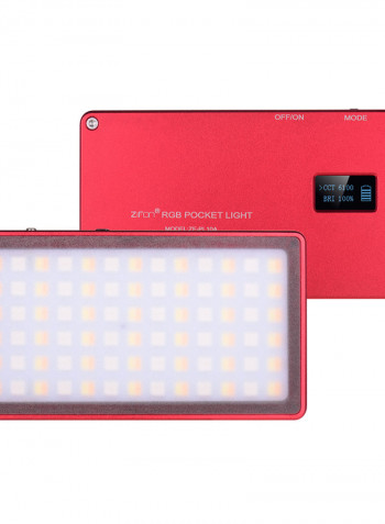 Zifon RGB Pocket LED Video Light Panel Built-in Battery Red