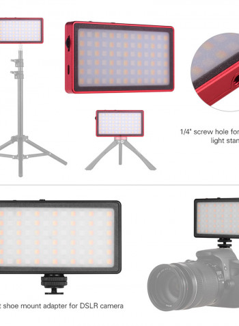 Zifon RGB Pocket LED Video Light Panel Built-in Battery Red