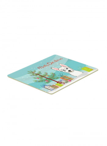 Christmas Tree And Westie Kitchen/Bath Mat Multicolour 11 x 14inch