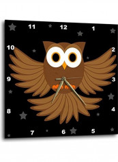 Night Owl Printed Wall Clock Multicolour 15x15inch