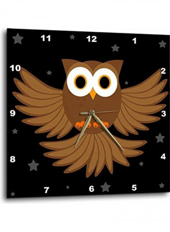 Night Owl Printed Wall Clock Multicolour 15x15inch