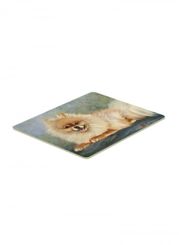 Pomeranian Full Body Kitchen/Bath Mat Multicolour 11 x 14inch
