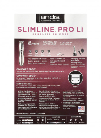 Slimline Pro Li Cordless Trimmer Silver 9X3X5