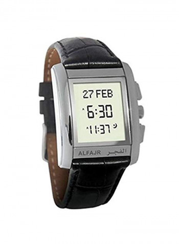 Men's Water Resistant Leather Digital Watch WS-06L