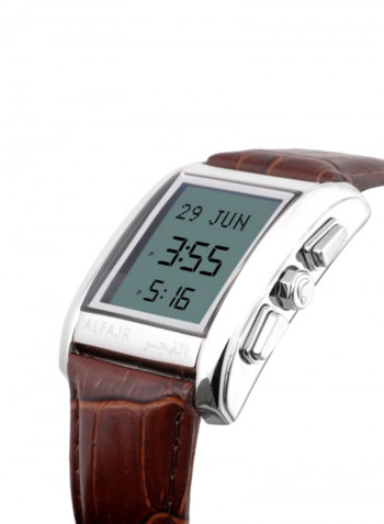Men's Water Resistant Leather Digital Watch WS-06L
