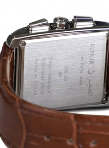 Men's Water Resistant Leather Digital Watch WS-06L