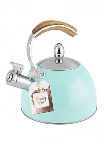 Stainless Steel Tea Kettle Turquoise/Silver/Black 70ounce