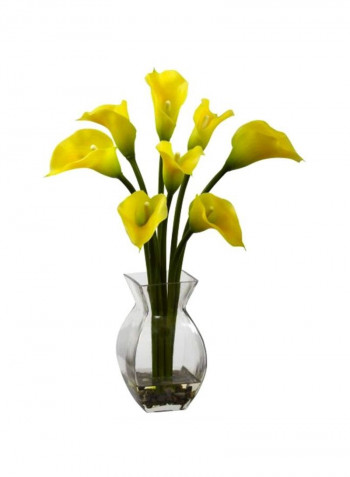 Artificial Lily Flower With Pot Yellow/Green 12 x 9 x 16inch