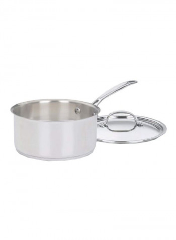 Classic Stainless Steel Saucepan Silver 15.6x8.9x5.2inch