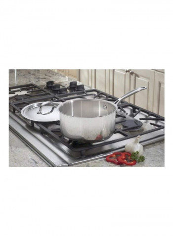 Classic Stainless Steel Saucepan Silver 15.6x8.9x5.2inch