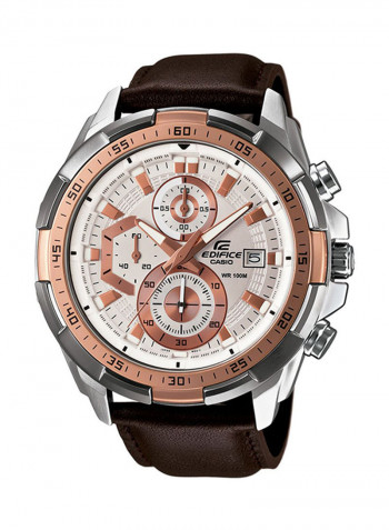 Men's Leather Chronograph Wrist Watch EFR-539L-7AVUDF