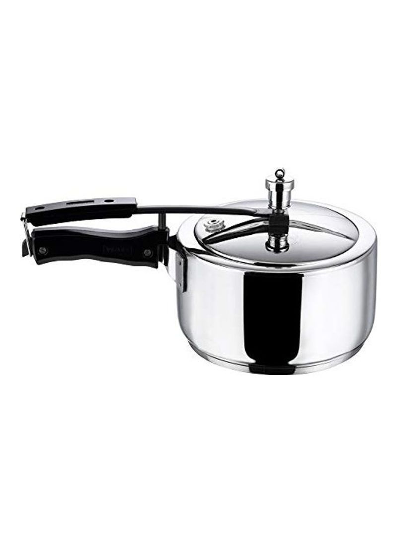 Stainless Steel Pressure Cooker Silver/Black 5.5L
