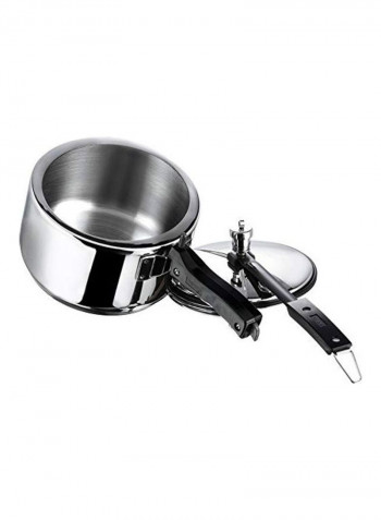Stainless Steel Pressure Cooker Silver/Black 5.5L