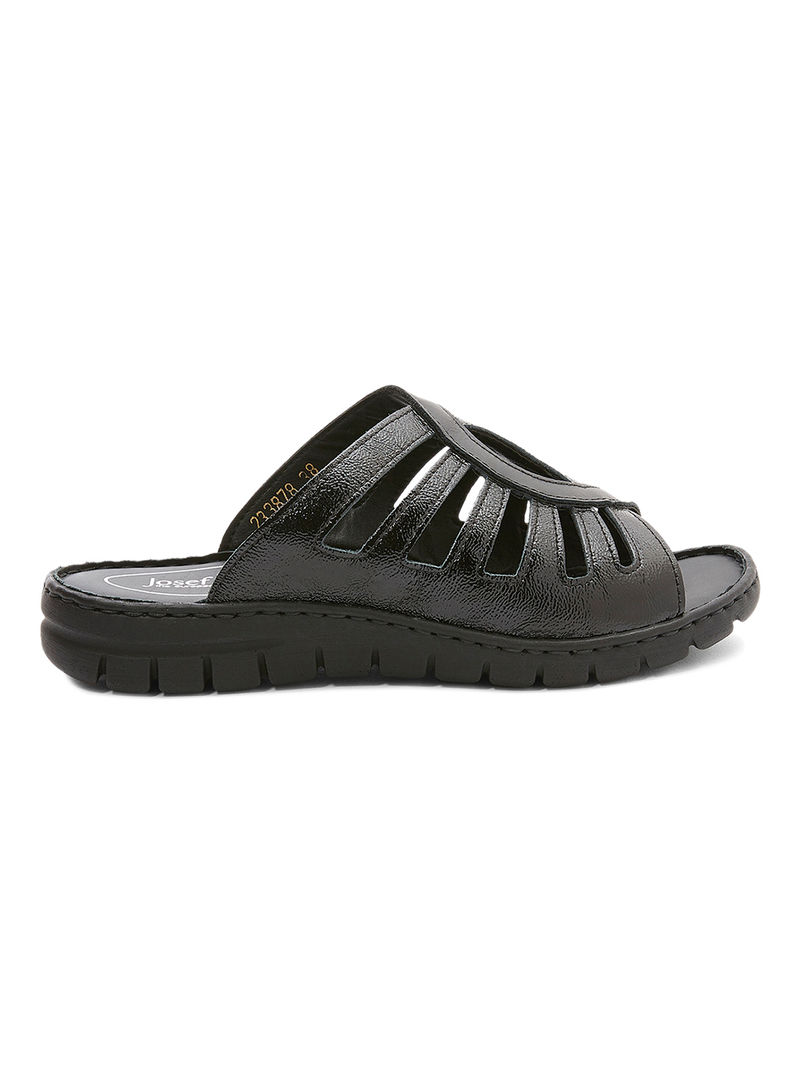 Leather Casual Sandals Black