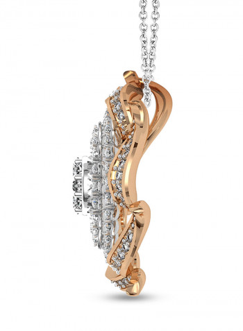 925 Sterling Silver Cubic Zirconia Studded Floral Pendant Necklace