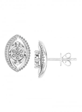 925 Sterling Silver Stud Earrings With Cubin Zircon Studded