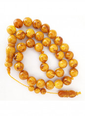 Tasbeeh Men Gift Natural Honey Amber Sand 12mm Rosary Prayer Beads