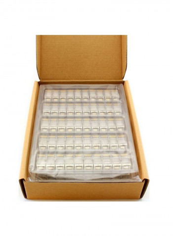 100-Piece Ethernet Cable Connector Silver