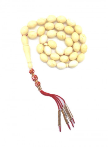 Natural Ivory Amber Sand Oval Prayer Beads