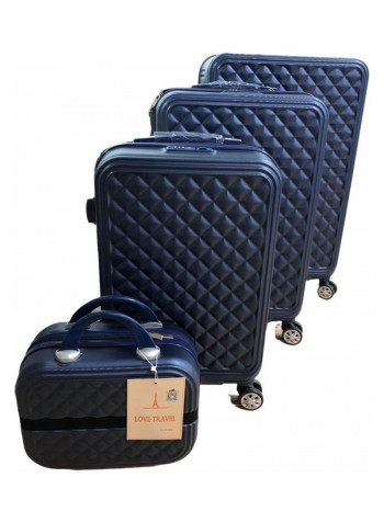 4-Piece Luggage Trolley Set Blue