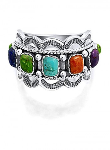 925 Sterling Silver Boho Statement Band Ring