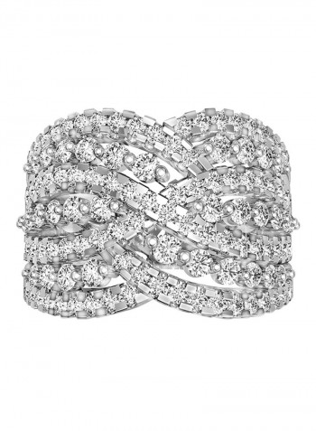 925 Sterling Silver Cubic Zirconia Studded Ring