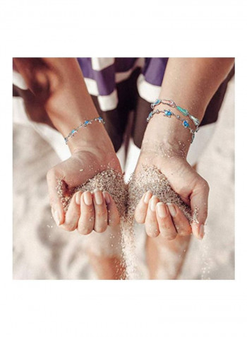 925 Sterling Silver Opal Studded Dolphin Shaped Bracelet