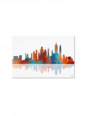 New York Skyline 2 Canvas Wall Art Multicolour 16 x 24inch