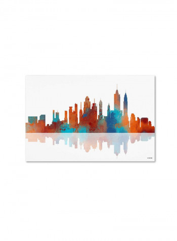 New York Skyline 2 Canvas Wall Art Multicolour 16 x 24inch