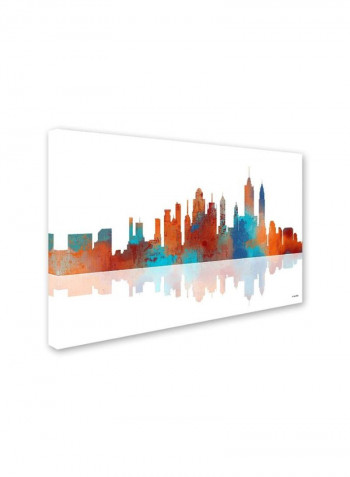 New York Skyline 2 Canvas Wall Art Multicolour 16 x 24inch