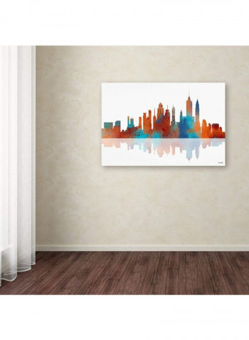 New York Skyline 2 Canvas Wall Art Multicolour 16 x 24inch