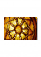 Copper Metal Flower Canvas Wall Art Gold 16 x 24inch