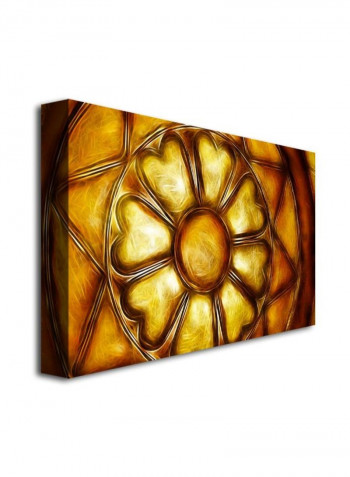Copper Metal Flower Canvas Wall Art Gold 16 x 24inch